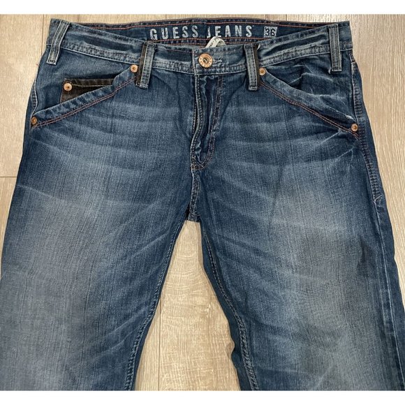 GUESS Jeans Men’s 38 Rebel Straight Leg 100% Cotton Low Rise Denim Size 36x31 - Picture 3 of 7